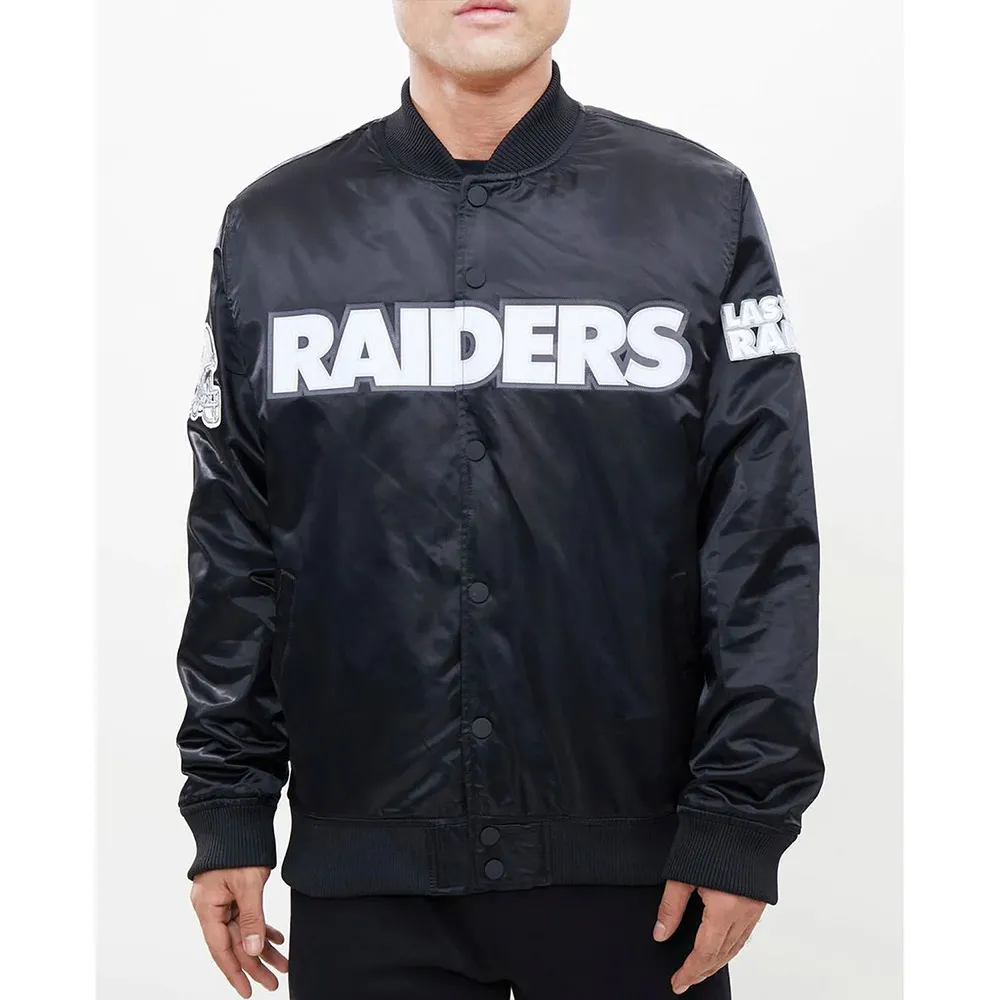Las Vegas Raiders Big Logo Satin Jacket Las Vegas Raiders Big Logo Satin Jacket