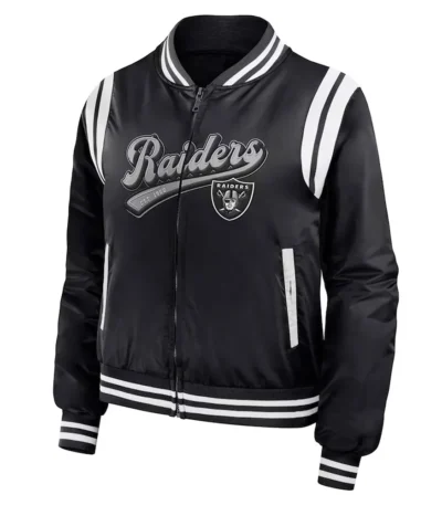 Las Vegas Raiders Black Bomber Full-Zip Jacket