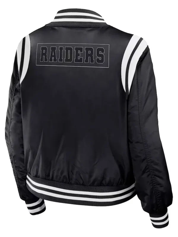 Las Vegas Raiders Black Bomber Full-Zip Jacket
