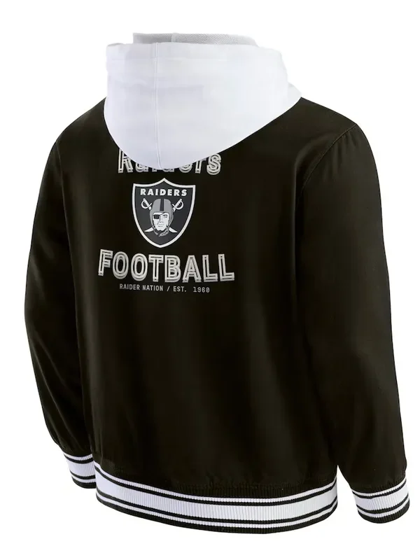 Las Vegas Raiders Black Cotton Hooded Jacket