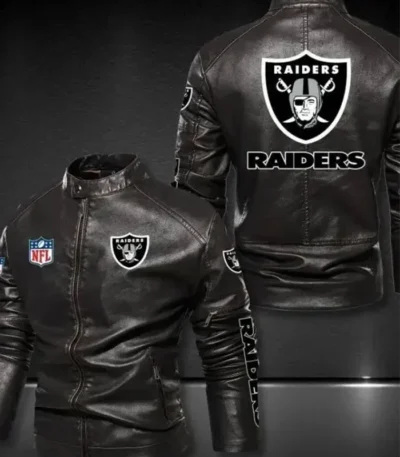 Las Vegas Raiders Black Leather Jacket