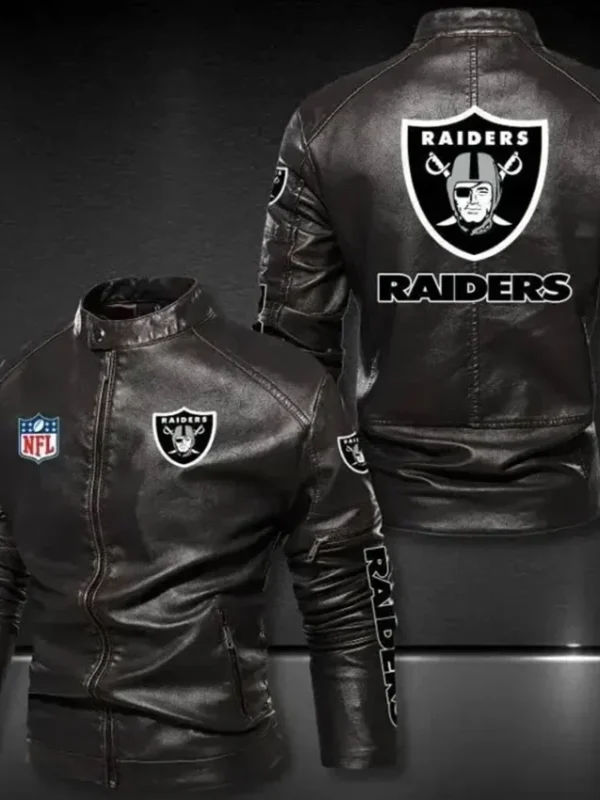 Las Vegas Raiders Black Leather Jacket