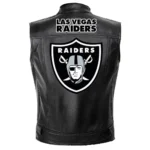 Las Vegas Raiders Black Leather Vest