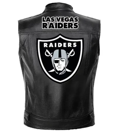 Las Vegas Raiders Black Leather Vest