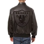 Las Vegas Raiders Black Tonal Leather Jacket