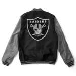 Las Vegas Raiders Black and Gray Varsity Jacket