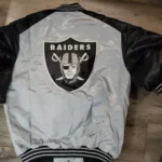 Las Vegas Raiders Black and White Satin Jacket