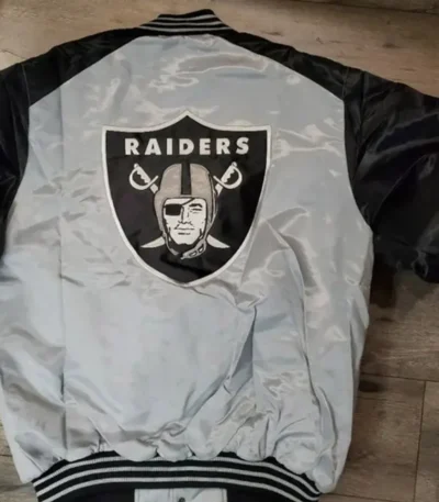 Las Vegas Raiders Black and White Satin Jacket