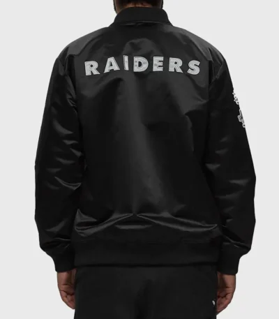 Las Vegas Raiders Bomber Black Lightweight Satin Jacket