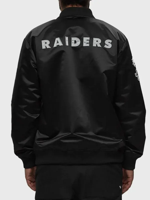 Las Vegas Raiders Bomber Black Lightweight Satin Jacket