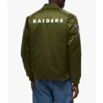 Las Vegas Raiders Bomber Green Satin Jacket