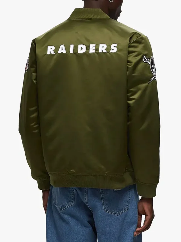 Las Vegas Raiders Bomber Green Satin Jacket