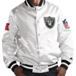 Las Vegas Raiders Bomber White Jacket