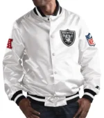 Las Vegas Raiders Bomber White Jacket