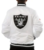Las Vegas Raiders Bomber White Jacket