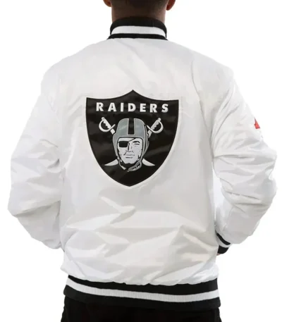 Las Vegas Raiders Bomber White Jacket