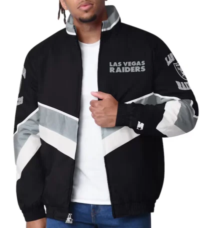 Las Vegas Raiders Captain Black Varsity Satin Jacket