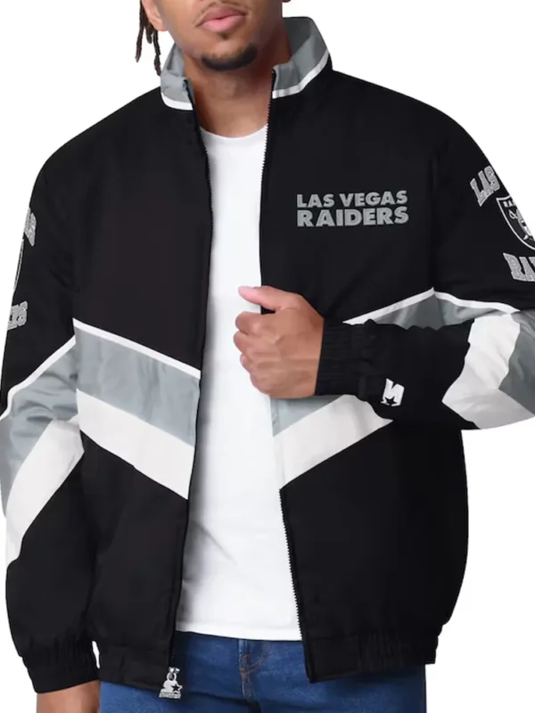 Las Vegas Raiders Captain Black Varsity Satin Jacket