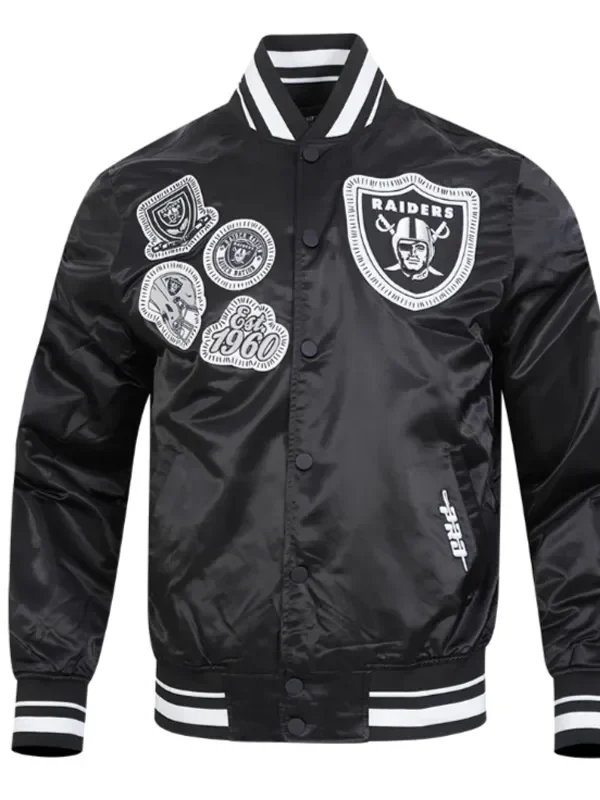 Las Vegas Raiders Diy Pick Stitch Classic Rib Satin Jacket