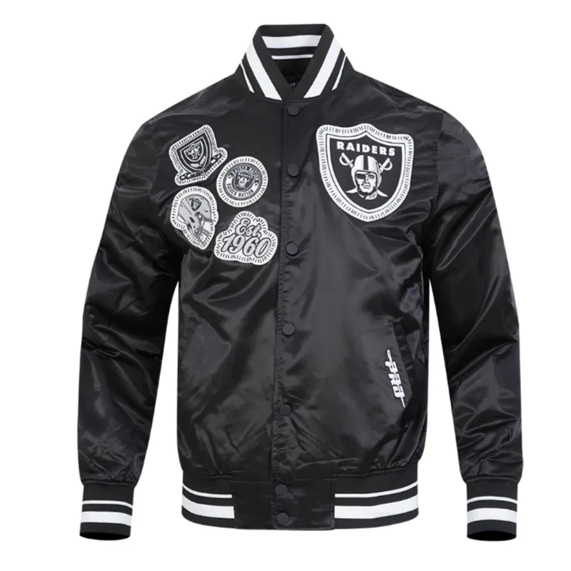 Las Vegas Raiders Diy Pick Stitch Classic Rib Satin Jacket Las Vegas Raiders Diy Pick Stitch Classic Rib Satin Jacket