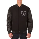 Las Vegas Raiders Embroidered Varsity Black Jacket