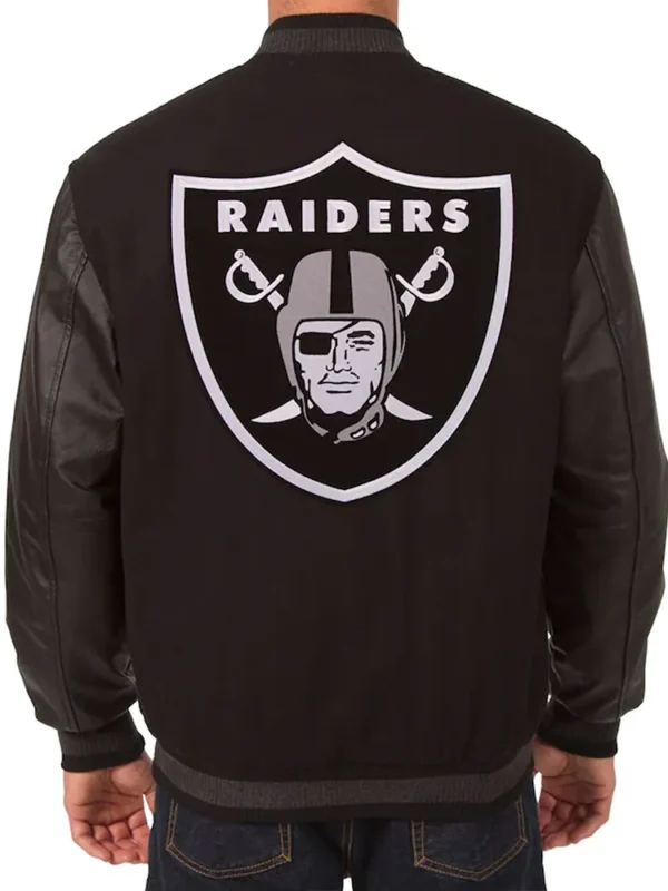 Las Vegas Raiders Embroidered Varsity Black Jacket