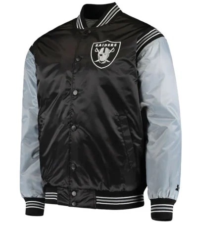 Las Vegas Raiders Enforcer Black-Grey Satin Jacket