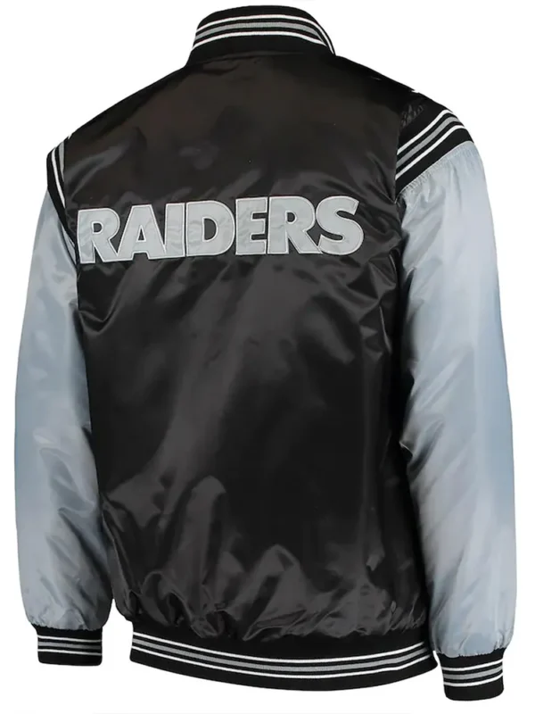 Las Vegas Raiders Enforcer Black-Grey Satin Jacket