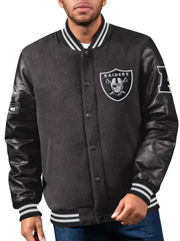 Las Vegas Raiders First Rounder Black Varsity Jacket