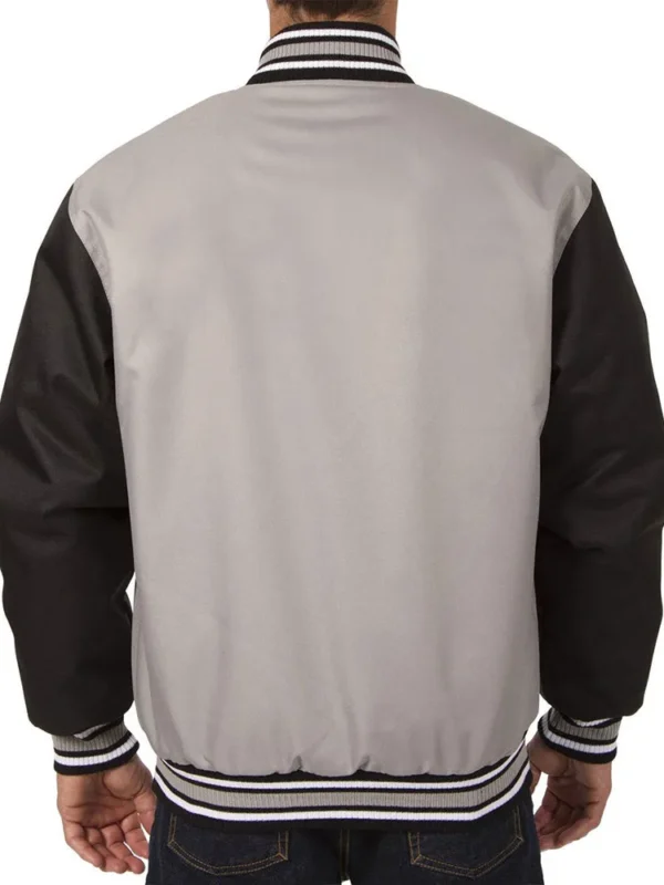Las Vegas Raiders Front Hit Black-Gray Poly Twill Jacket