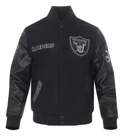 Las Vegas Raiders Full-Zip Black Varsity Jacket