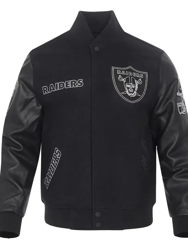 Las Vegas Raiders Full-Zip Black Varsity Jacket