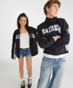 Las Vegas Raiders Full-Zip Black and White Track Jacket