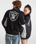 Las Vegas Raiders Full-Zip Black and White Track Jacket