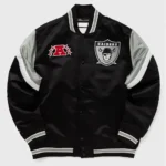Las Vegas Raiders Heavyweight Black Satin Jacket