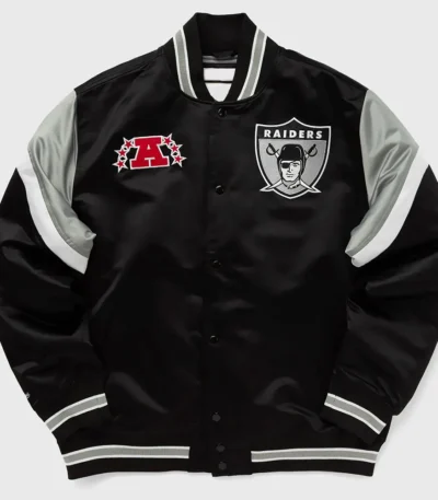 Las Vegas Raiders Heavyweight Black Satin Jacket