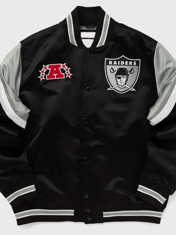 Las Vegas Raiders Heavyweight Black Satin Jacket
