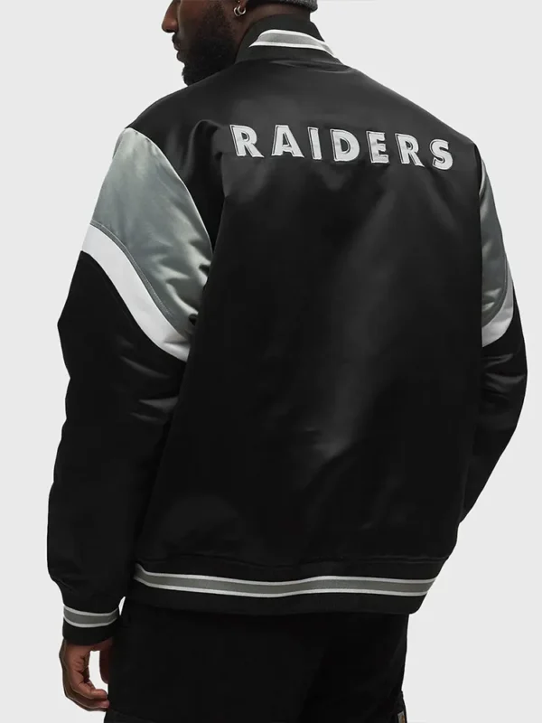 Las Vegas Raiders Heavyweight Black Satin Jacket