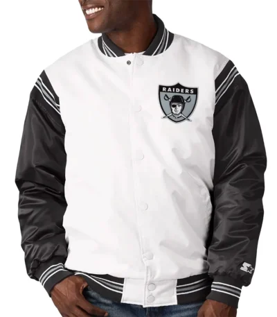 Las Vegas Raiders Historic Renegade Satin White-Black Jacket