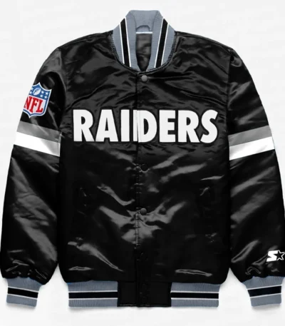 Las Vegas Raiders Home Game Black Satin Jacket
