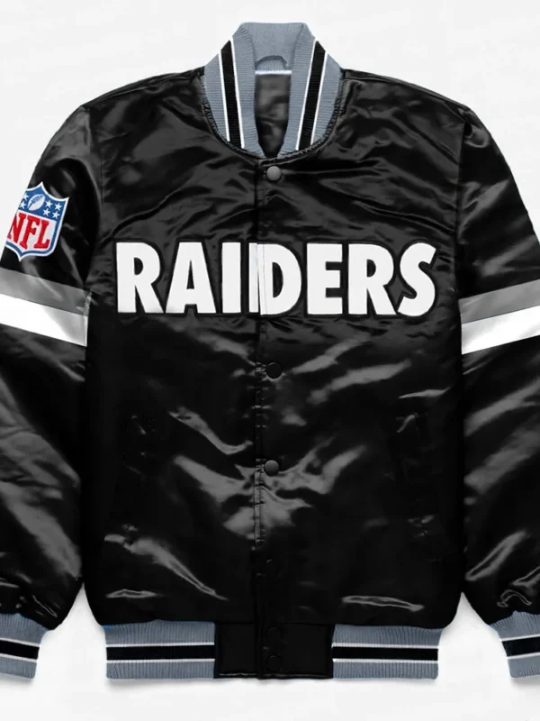 Las Vegas Raiders Home Game Black Satin Jacket