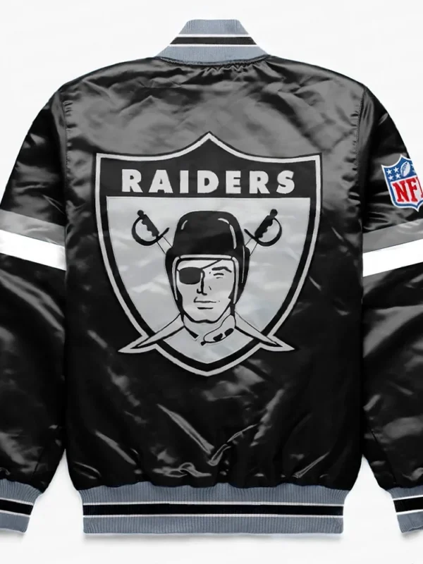 Las Vegas Raiders Home Game Black Satin Jacket