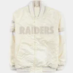 Las Vegas Raiders Home Game Pearl Varsity Satin Jacket