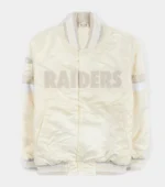 Las Vegas Raiders Home Game Pearl Varsity Satin Jacket
