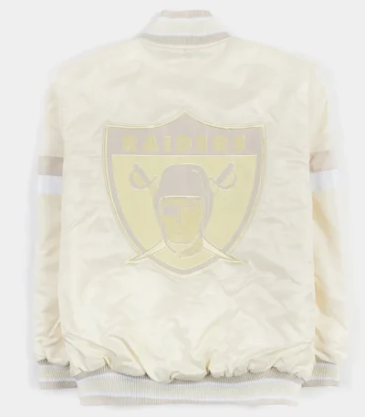 Las Vegas Raiders Home Game Pearl Varsity Satin Jacket