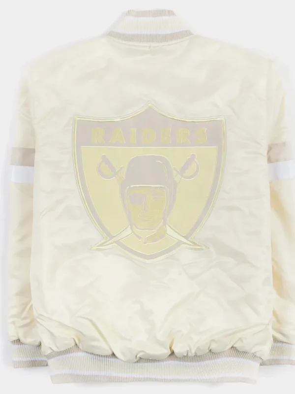 Las Vegas Raiders Home Game Pearl Varsity Satin Jacket