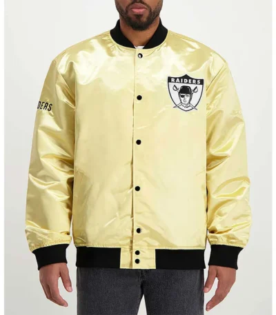 Las Vegas Raiders Lightweight Gold Satin Jacket