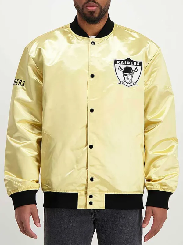 Las Vegas Raiders Lightweight Gold Satin Jacket