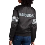 Las Vegas Raiders Line Up Black Satin Jacket