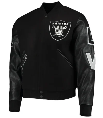 Las Vegas Raiders Logo Black Letterman Jacket